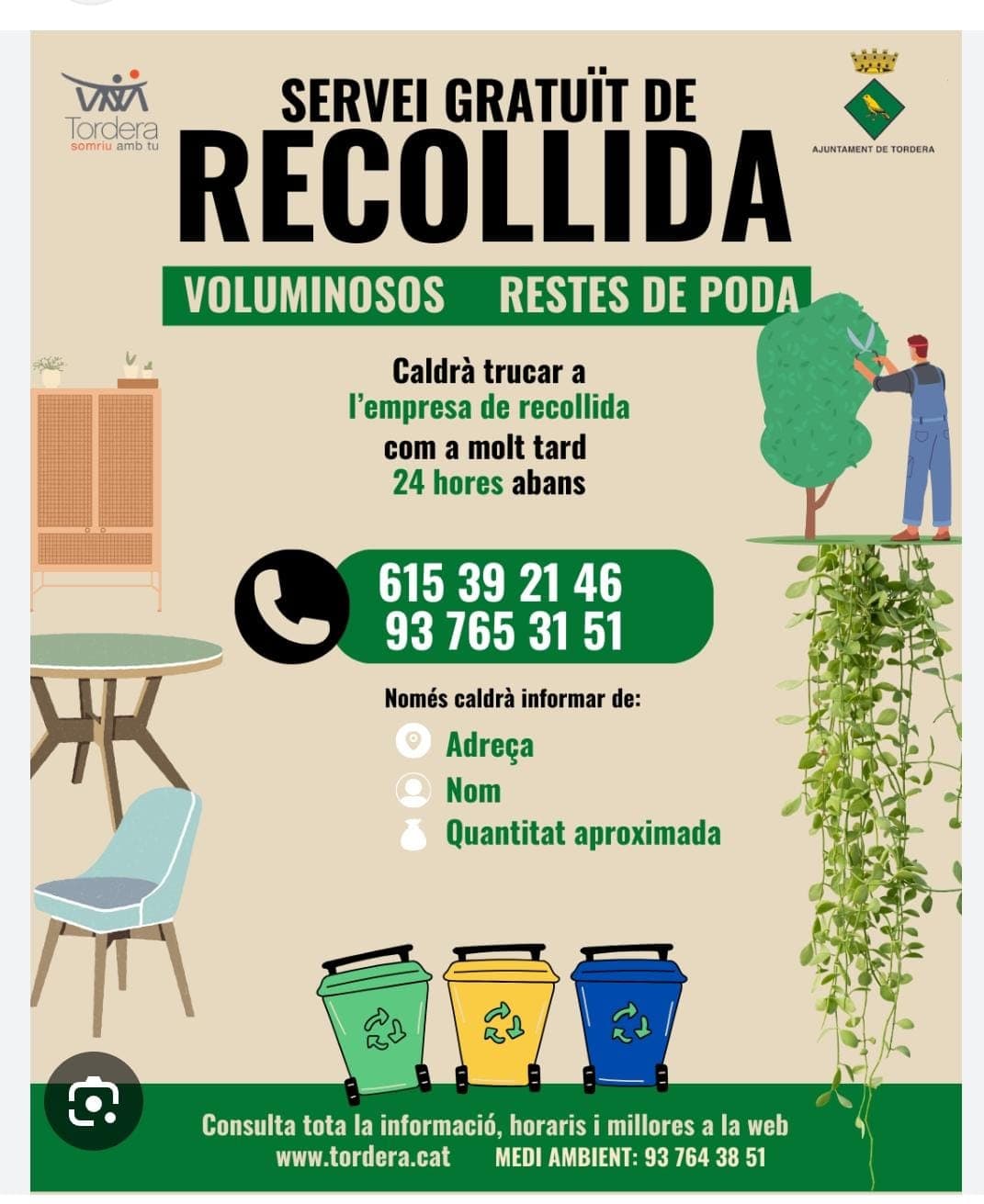 Servicio gratuito de recogida
