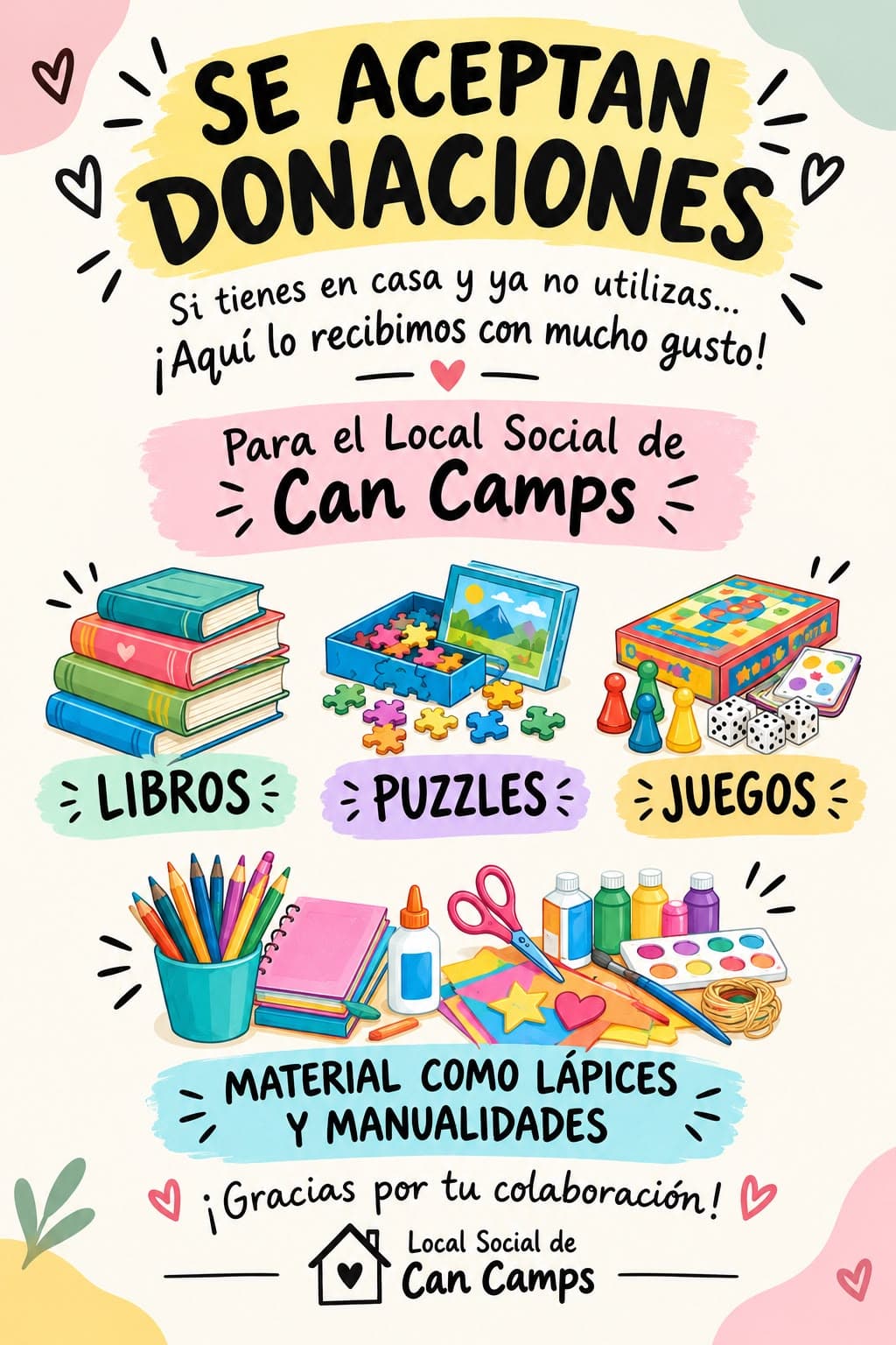 Se aceptan donaciones para el Local Social